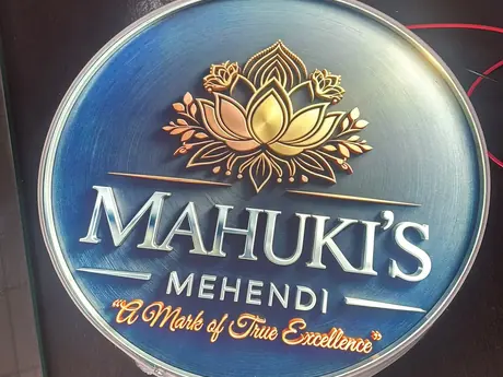 Backlit 3D acrylic LED logo sign for a mehendi studio by CSN Host