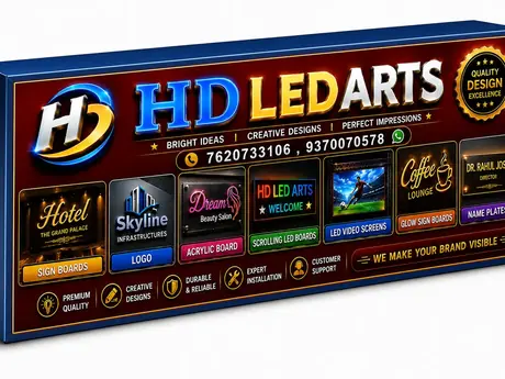 Backlit glow sign board (GSB) made by LED Arts for a shop front in Aurangabad