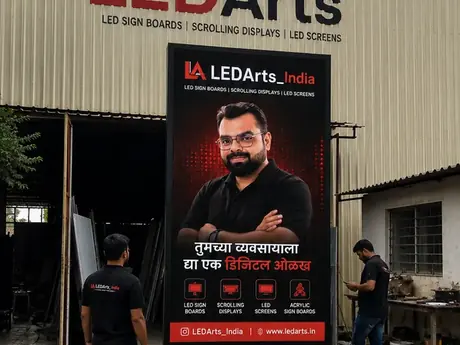 Outdoor LED video screen built and installed by LED Arts India